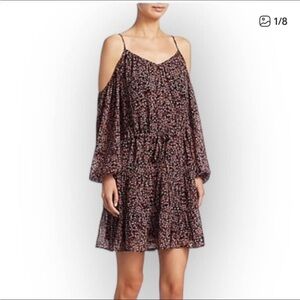 PAIGE Black and Pink Long Sleeve Dress